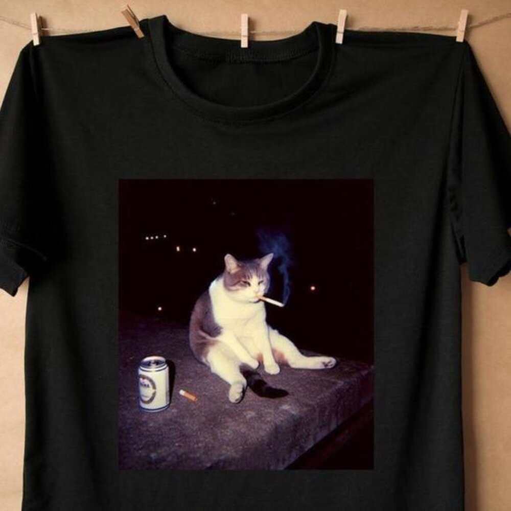 Funny Cat Smoke Shirt Funny Smoking Cat Meme Shirt